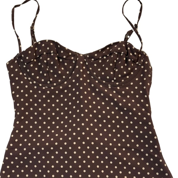 NWT White Fox Boutique Chocolate Polka Dot Dress - Picture 2 of 6